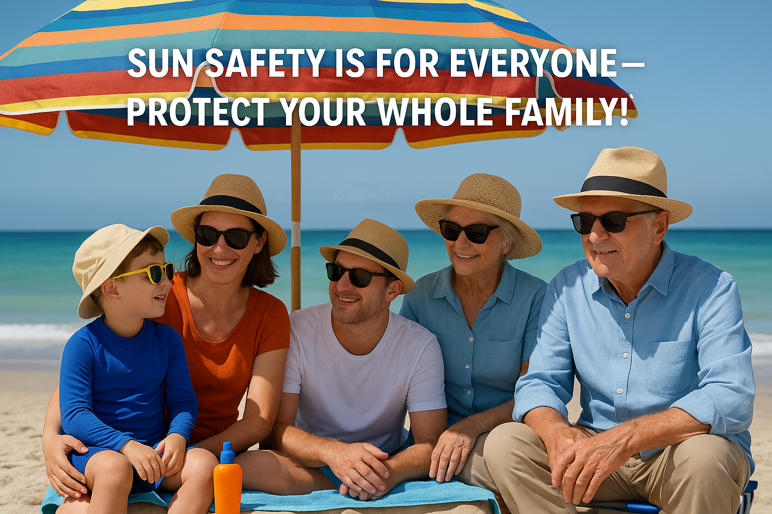 Summer and Sun Exposure at the Beach for All Age Groups
